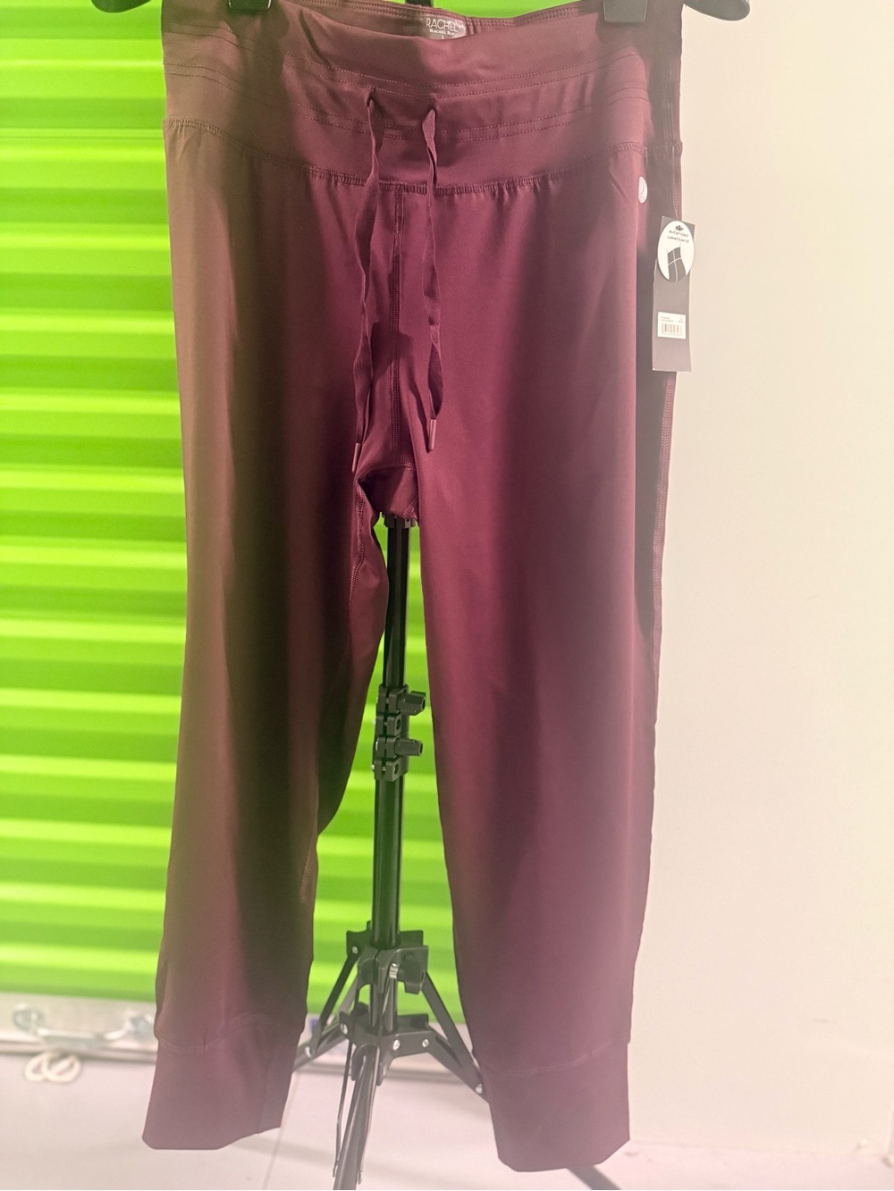 Women’s Burgundy Jogger Pants with Drawstring Waist